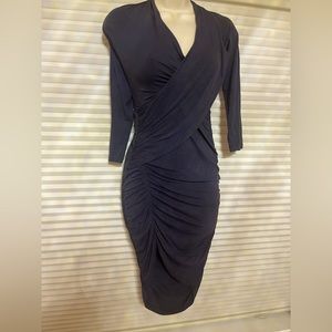 Theory NWOT prima cotton ruched mini dress